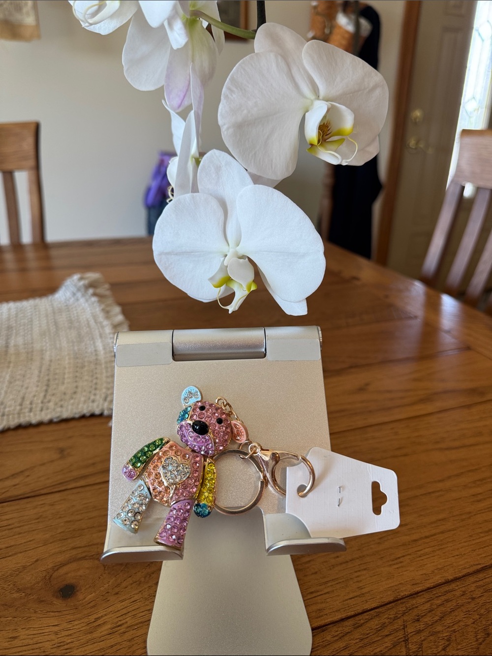 Multicolor Crystal Teddy Bear Keychain or Bag Charm